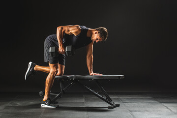 Male Model Working Out on Black