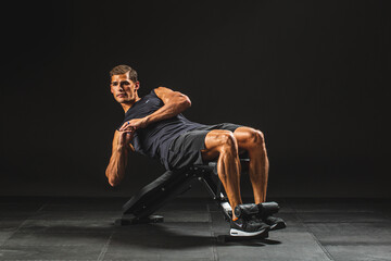Male Model Working Out on Black