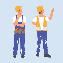 Vector faceless engineers illustration Illustration