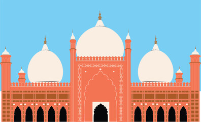 Badshahi Mosque in lahore ,Pakistan Vector