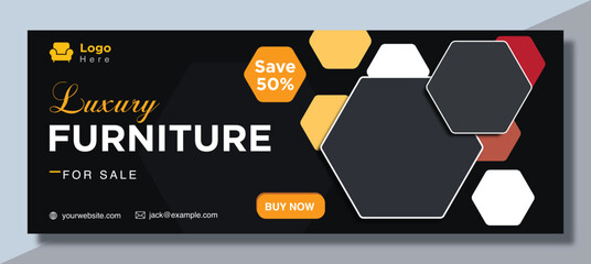furniture facebook cover design professional template