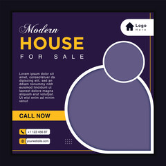 Modern and creative real estate post design for social media