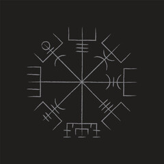 Vegvisir true black outline silhouette
