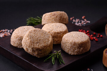 Raw falafel, a traditional oriental dish with spices and herbs