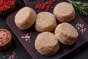 Raw falafel, a traditional oriental dish with spices and herbs