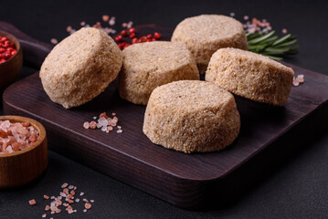 Raw falafel, a traditional oriental dish with spices and herbs