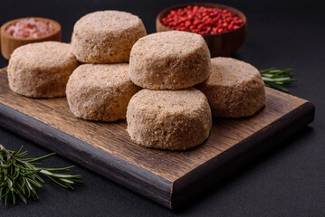 Raw falafel, a traditional oriental dish with spices and herbs