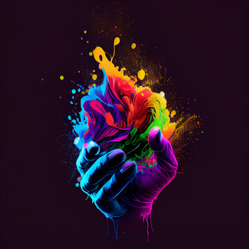 colorful abstract art of a hand