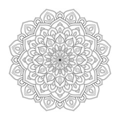 Eco and nature style illustration. Mandala floral ornament, a simple mandala that fits beautifully as a logo and background


