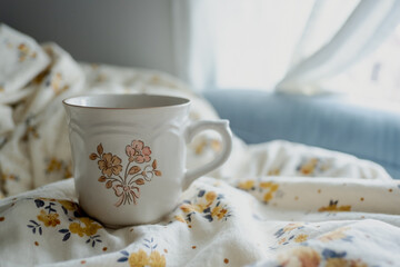 Floral coffee or tea cup