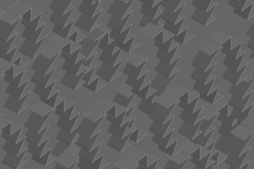 Grey Vector Isometric Background Seamless Pattern, 3D Illustration