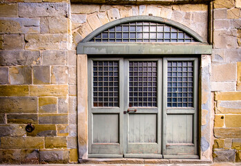 old door at a facade