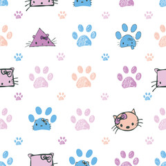 Cute cats seamless fabric design pattern II