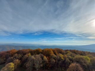 Nice view from Velk&yacute; Lopen&iacute;k and Velk&aacute; Javořina in B&iacute;l&eacute; Karpaty in Czech republic