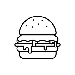 Vector Hamburger icon. Fast food sign. 