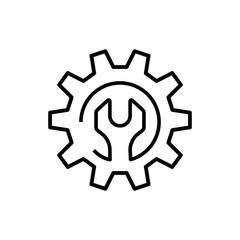 gear wrench symbol. Service tools icon on white background. Vector drawing.
