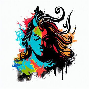 Free Vector | Lord shiv shankar silhouette background for maha shivratri