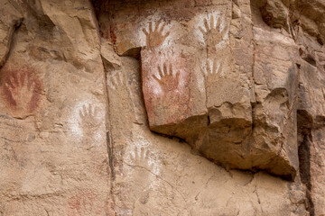 Cave of Hands, Patagonia Argentina. Ancient rock art.