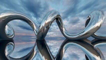 Futuristic architecture background 3d render