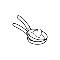 frying pan vector illustration with concept