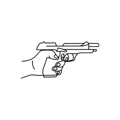 handgun vector illustration doodle concept