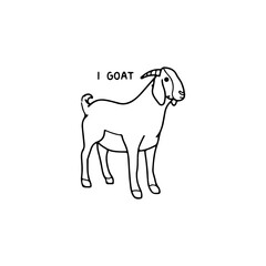 concept doodle goat vector illustration
