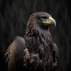 Obraz premium Golden Eagle Portrait-Generative AI