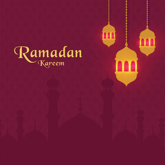 Elegant ramadan kareem decorative design background