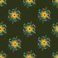 Flower arrangement seamless pattern. Background for wallpapers, textiles, papers, fabrics