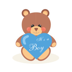 It's a boy lettering.Bear with love heart