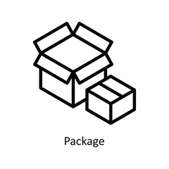 Package Vector Outline icon for your digital or print projects. stock illustration