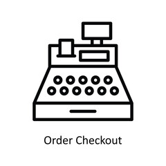 Order Checkout Vector Outline icon for your digital or print projects. stock illustration