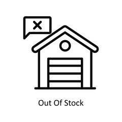 Out Of Stock Vector Outline icon for your digital or print projects. stock illustration