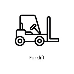 Forklift Vector Outline icon for your digital or print projects. stock illustration