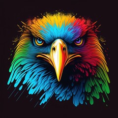 Fototapeta premium american eagle color illustration