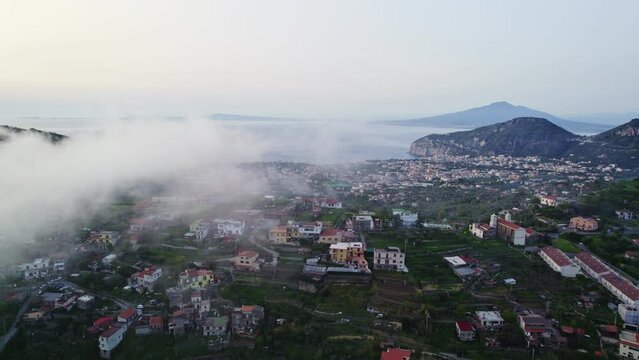 clouds and fog over amalfi and sorrento