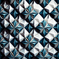 rhombus or flowers of blue pattern, background abstract minimalist steal