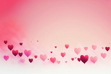 minimalist valentine red and pink heart background