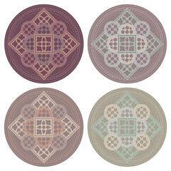 Mandala-Ornament, Mandala-Illustration-Vektor, kreisförmige Verzierung, dekoratives Element für Designmaterial, mehrfarbig