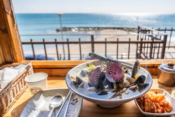Sea View and Korean Seafood Noodles