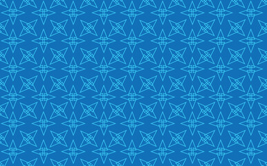 Fototapeta premium Blue colored intertwined triangles vector pattern. Abstract flower pattern. Suitable for brand, company, and fabric.