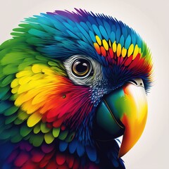 Fototapeta premium background with parrot color flat illustration