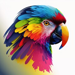 background with parrot color flat illustration