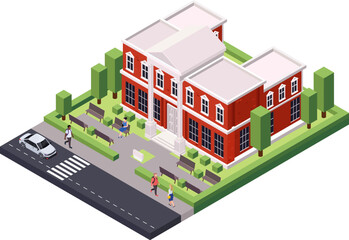 Isometric Classic Building Composition
