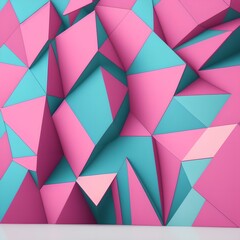 Fototapeta premium Geometric Low Poly 3D CGI Render Wallpaper Background, AI Generated. 