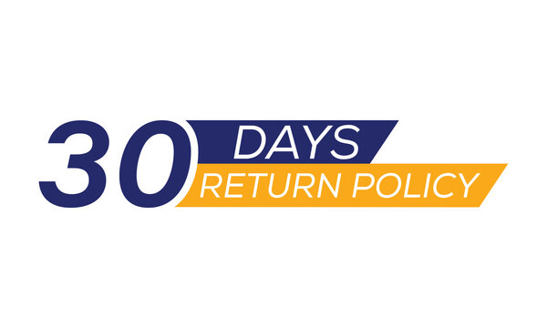 30 days return policy icon, 30 days return policy typography