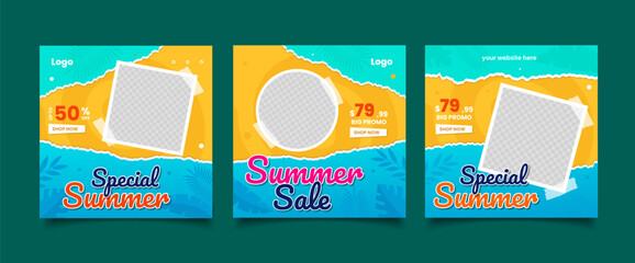 Tropical Summer sale social media post