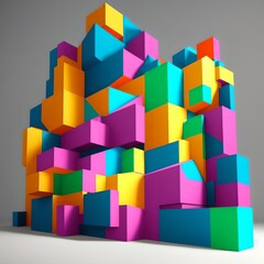 Geometric Low Poly 3D CGI Render Wallpaper Background, AI Generated. 