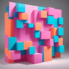 Geometric Low Poly 3D CGI Render Wallpaper Background, AI Generated. 