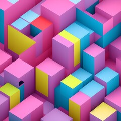 Obraz premium Geometric Low Poly 3D CGI Render Wallpaper Background, AI Generated. 